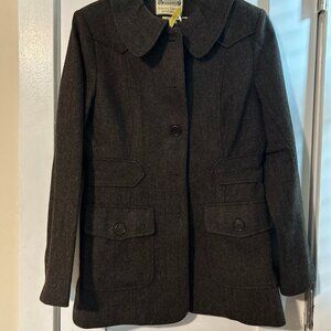 Leon Max Easton Neston - Brown tweed coat with Peter Pan collar - size small